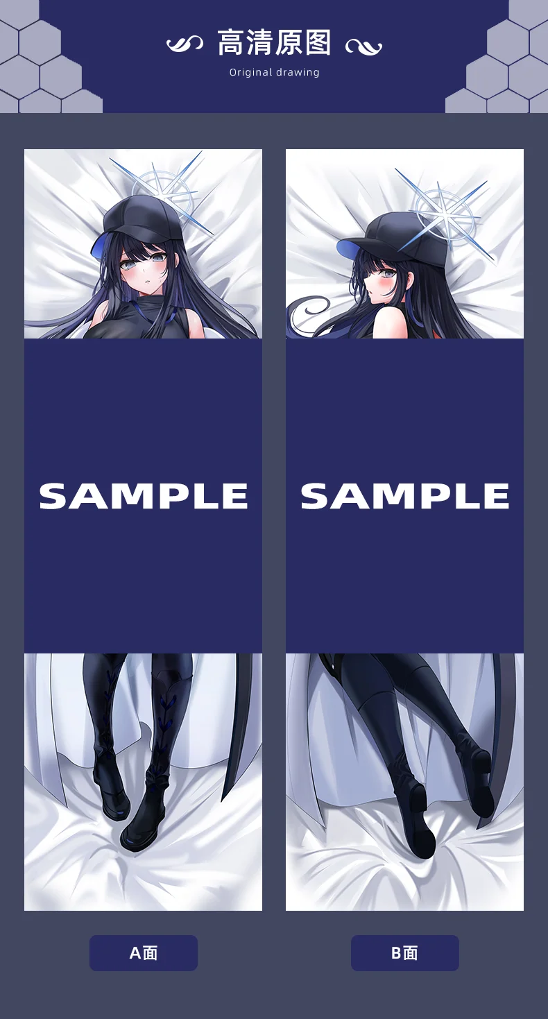 Imagem -06 - Sfyx Original Saori Arquivo Azul Dakimakura Corpo Capa de Almofada Fronha