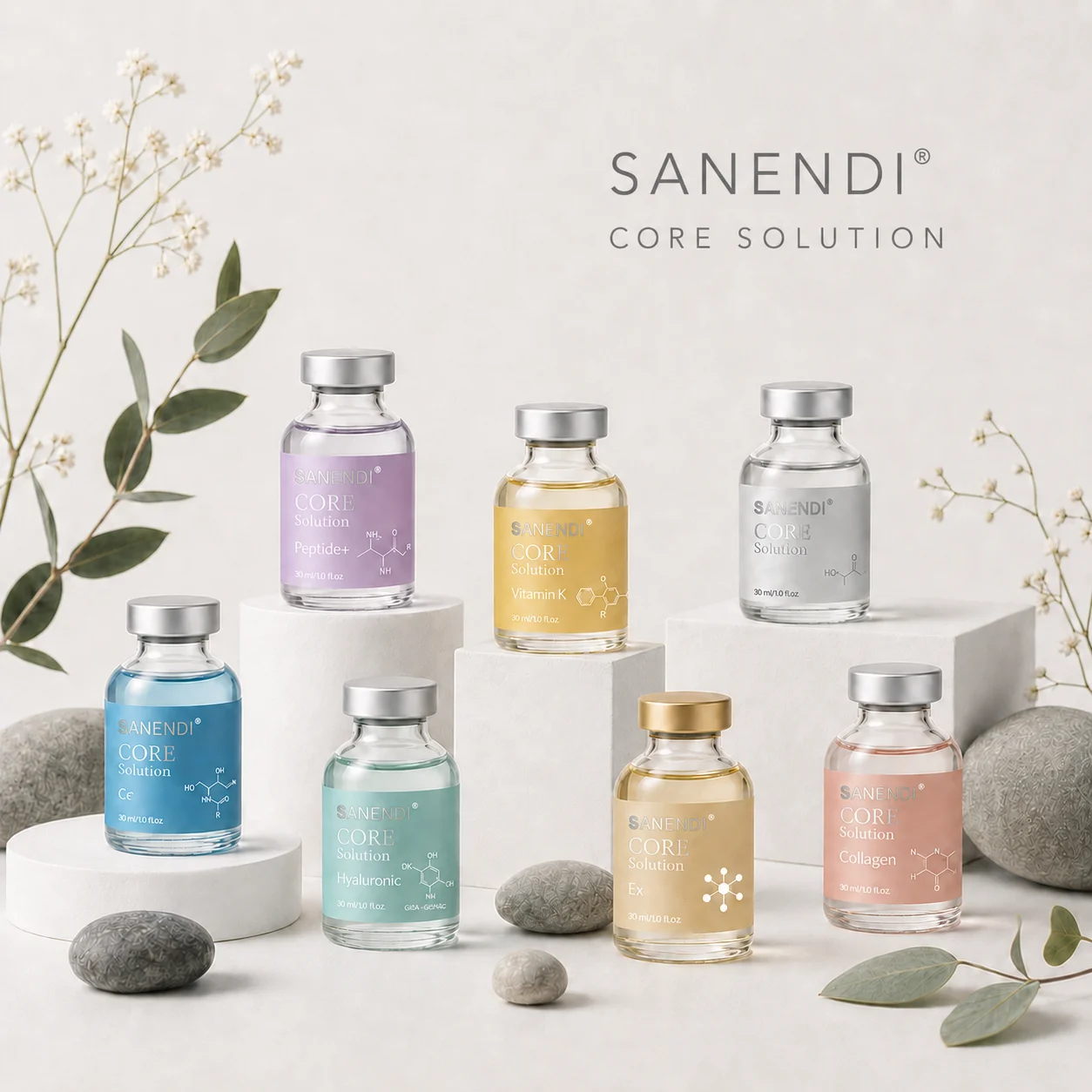 SANENDI Salmon DNA Serum Ppetide GSH Essence Hyaluronic Acid Face Care Smoothing Hydration Beauty Product Korean Skin Care