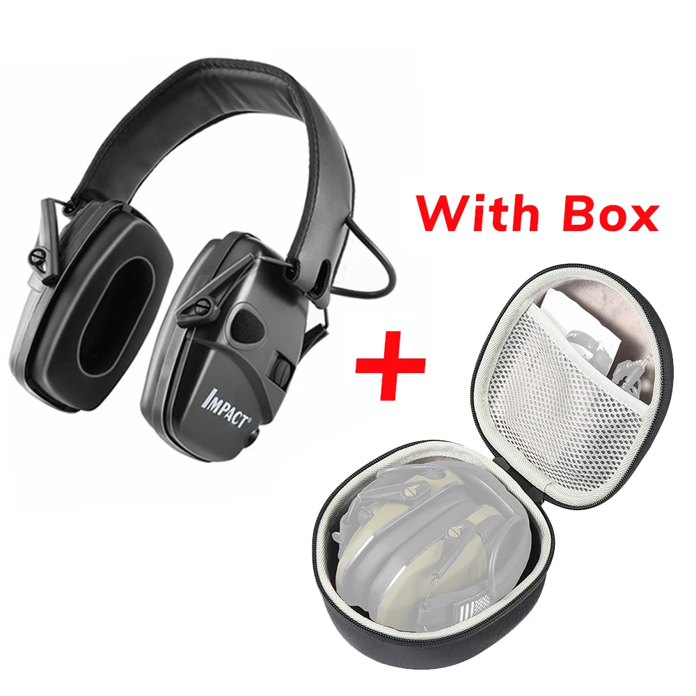 Tactical Electronic Shooting Earmuff Anti-noise Headphone Sound Amplification Hearing Protection Headset Foldable Add Box