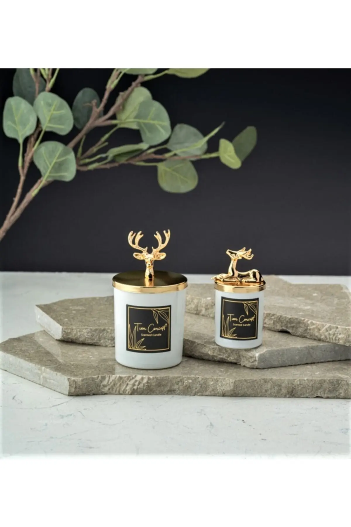 Decorative Concept Glass Candles Snowflakes And Deer Motif Souvenirs Home Office Decoration 3 Piece Vanilla Scented Soy Candles