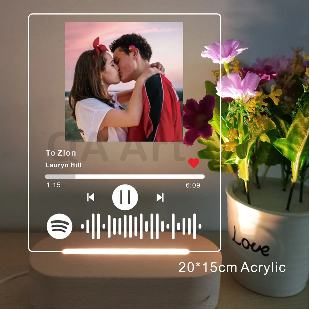 

Персонализированный ночник Spotify Code для детей, подарок на заказ, прикроватный светильник для детской спальни друзей, домашний декор, день рождения