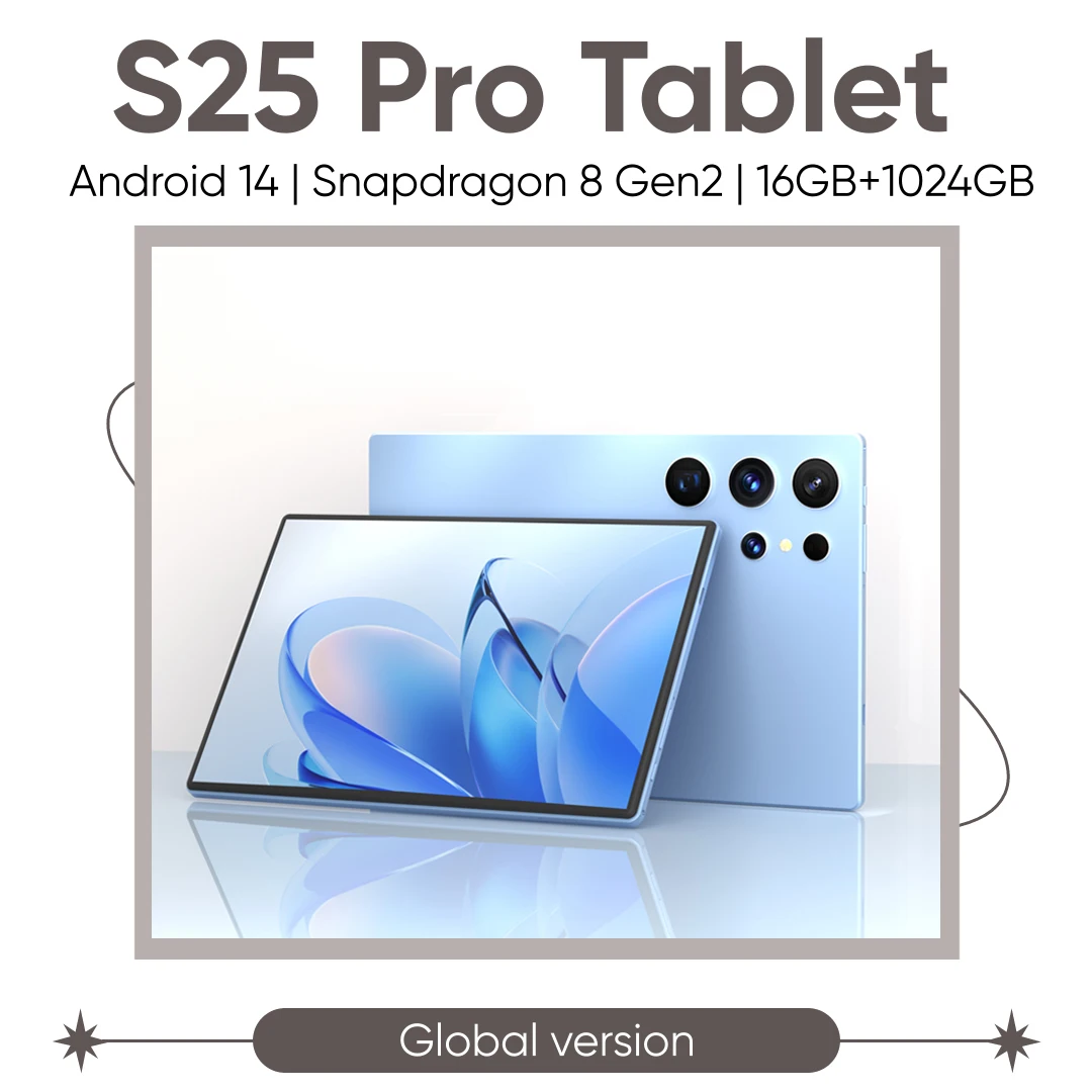 

Планшет Pad S25 Pro 10,1 дюйма Android 13 Snapdragon 8gen2 16 ГБ + 1024 ГБ 10000 мАч 5G Dual SIM WIFI HD полноэкранный планшет