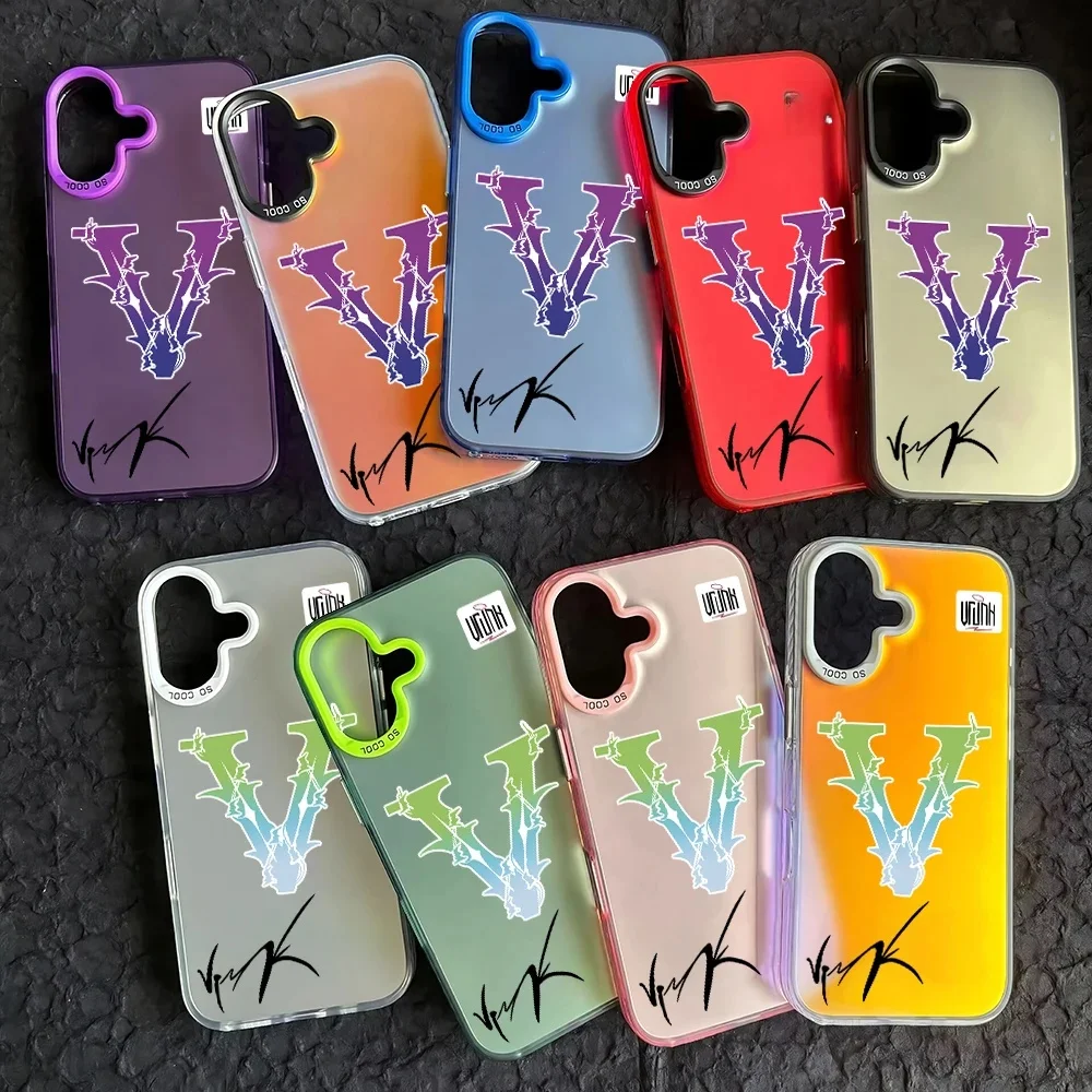 Coque de téléphone à la mode V-V-VRUNKS, étui arrière mat Anti-chute pour IPhone 16e 16 15 14 13 12 11 Mini Pro Max X XR XSMAX 8 7 Plus