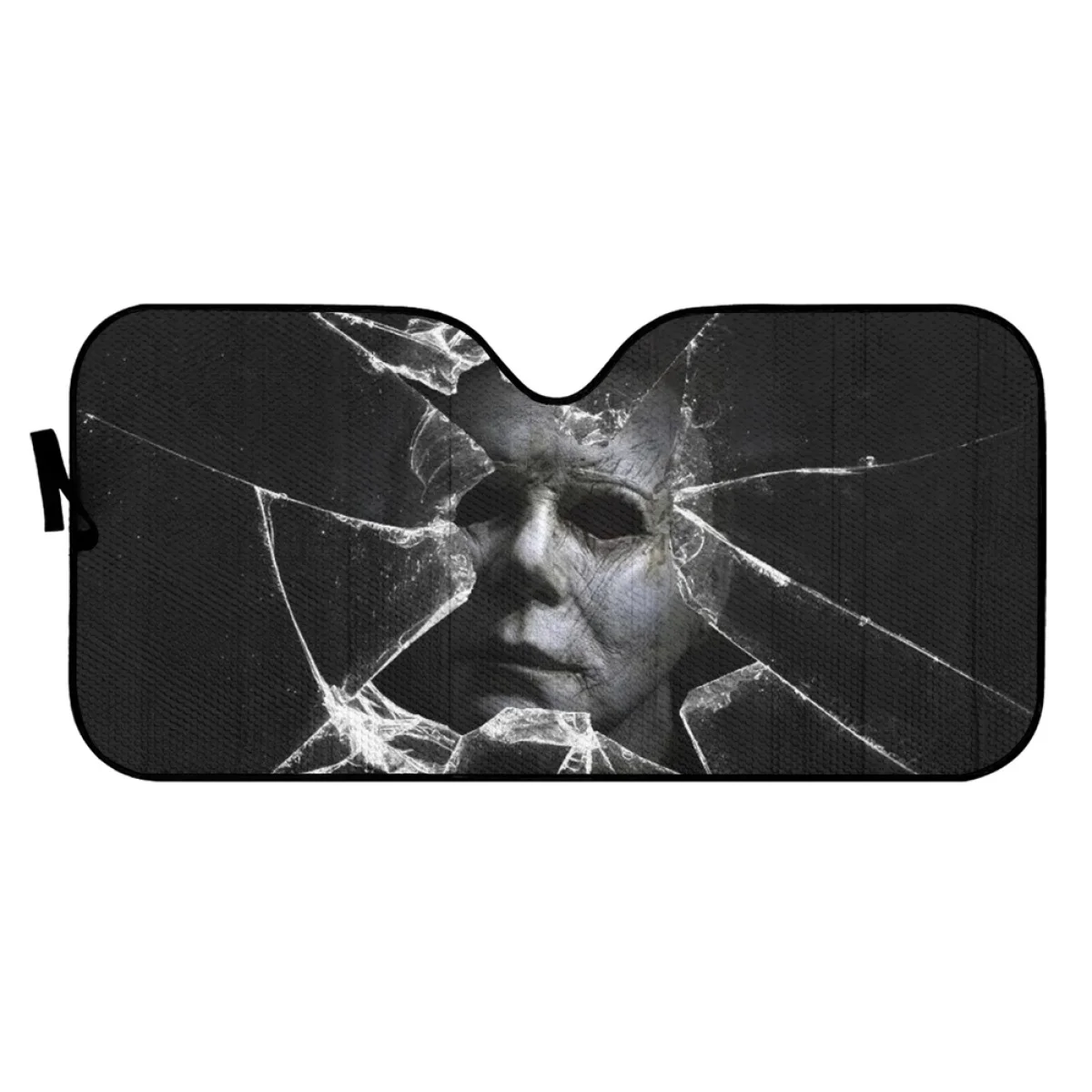 Halloween Michael Myers Shattered Glass Design Foldable Windshield Sunshade Car Window Windscreen Auto Visor Heat Reflector