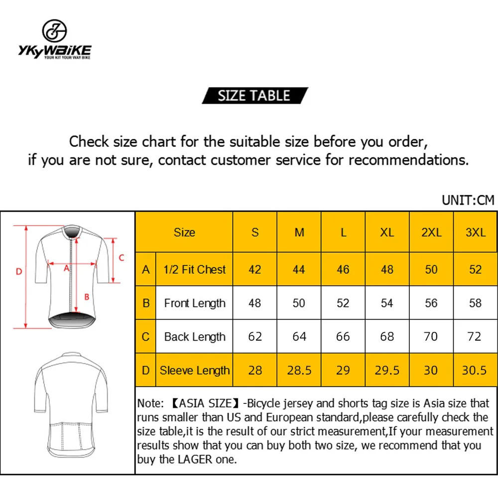 YKYWBIKE Outlet Fahrradbekleidung Sommer Frühling Fahrradtrikot Rennrad-Trägerhose Herren Damen Radtrikot Shorts Basisschichten – Detail 9