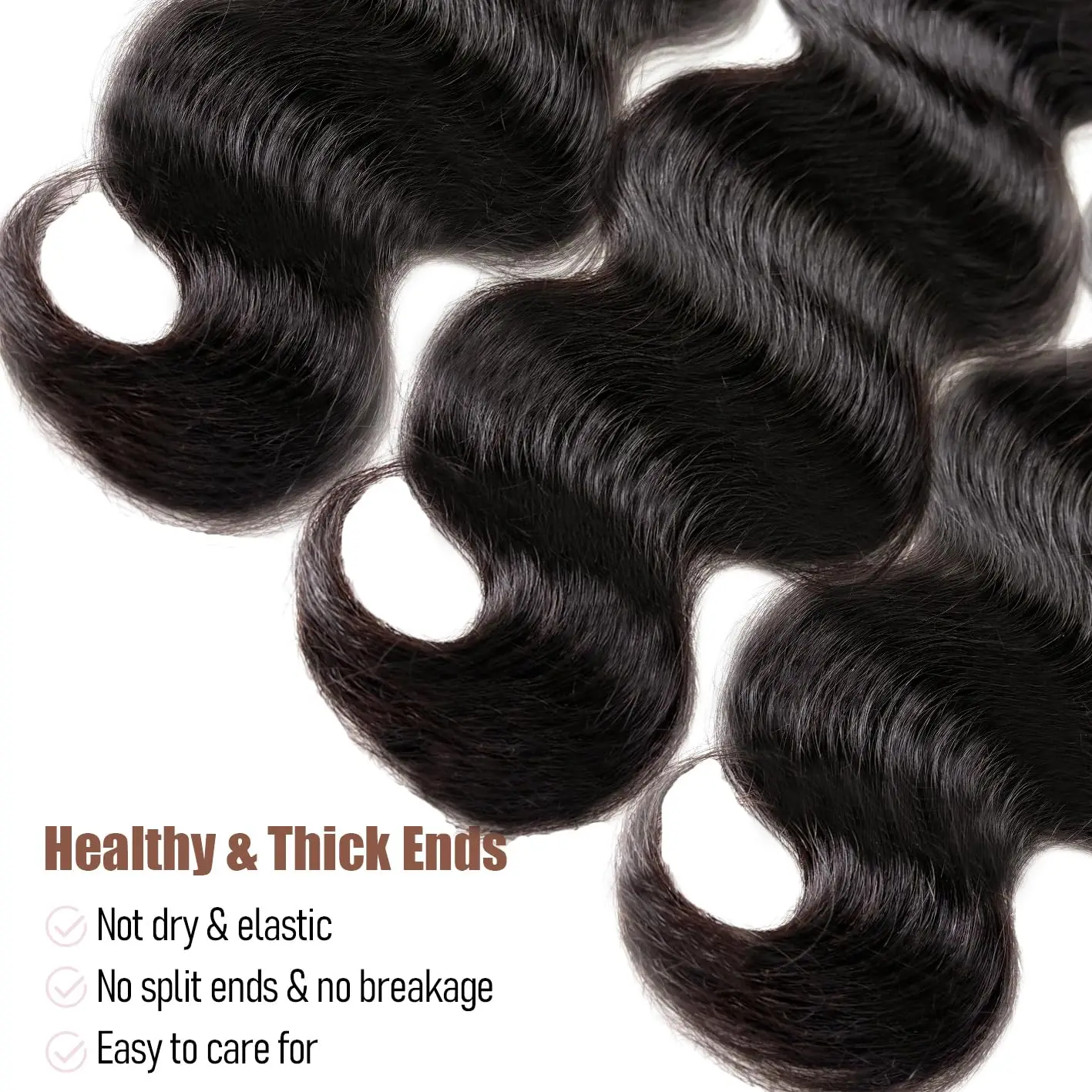 바디 웨이브 인모 1 3 묶음 진짜 100% 미가공 인모 묶음 흑인 여성용 인모 연장 천연색