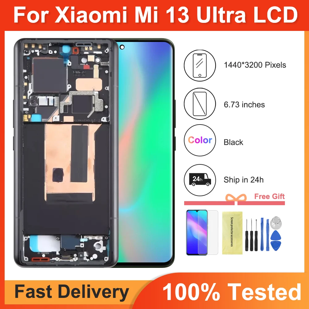 

6.73" For Xiaomi 13 Ultra LCD Display Touch Panel Screen Digitizer Assembly Replacement For Mi13 Ultra 2304FPN6DC 2304FPN6DG LCD