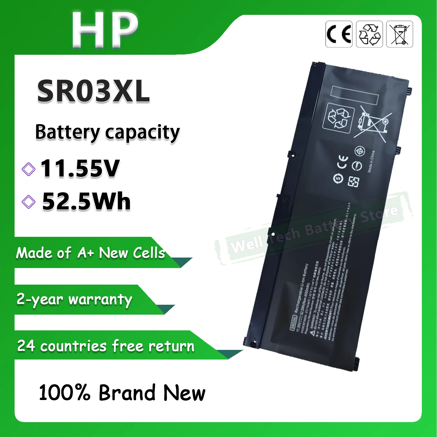 SR03XL Laptop Battery For HP TPN-Q194 TPN-C133 TPN-C134 15-cb006TX 15-cb007TX 15-cb008TX 15-cb009TX 15-cb010TX 15-cb044TX