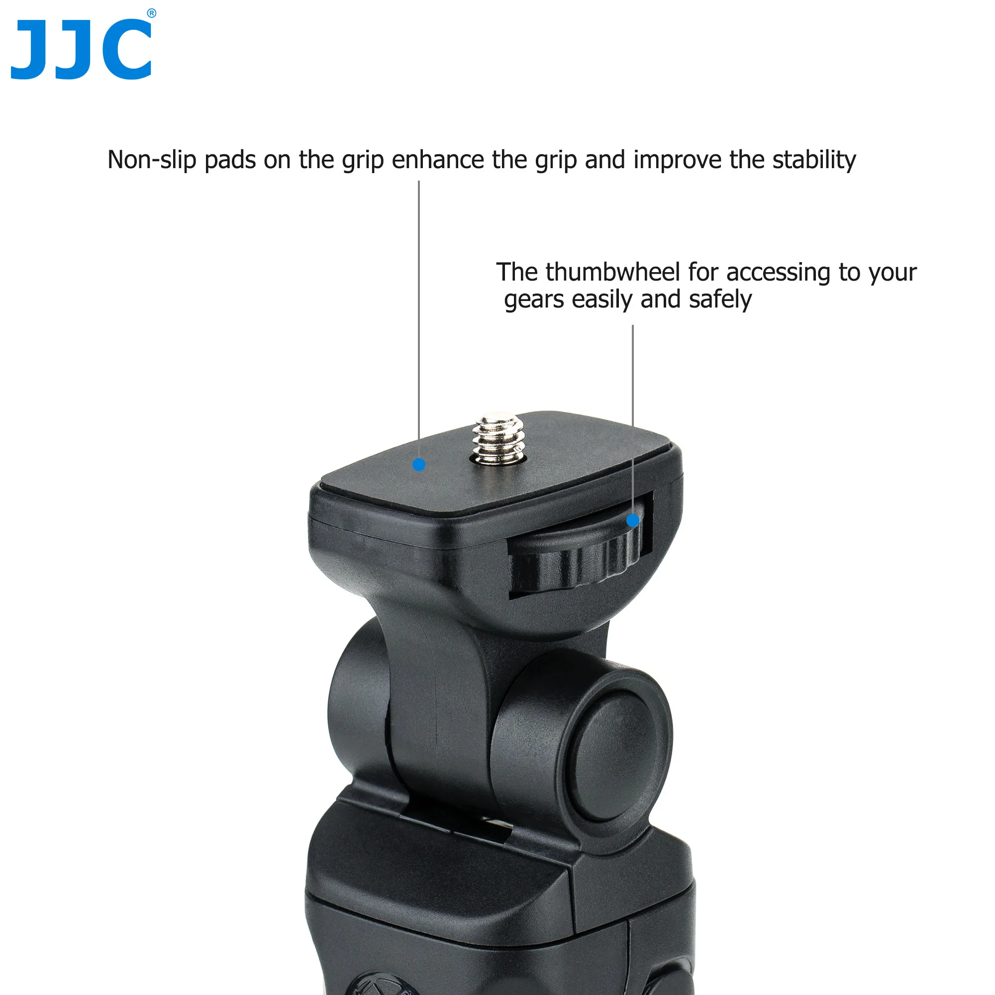 JJC Shooting Grip Tripod Compact Desktop Tripod with Full 360° Pan Range For Vlog Selfie live Streaming Vlogging Accessories