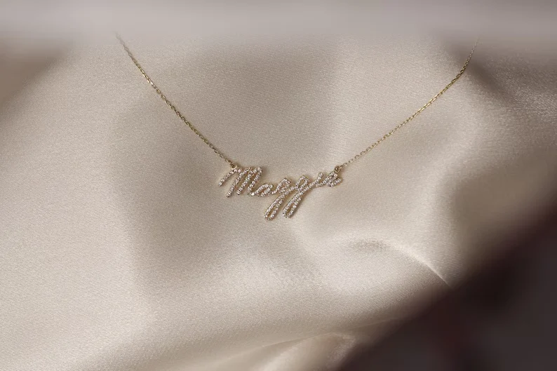 18K 금도금 맞춤 레터 목걸이, 개인 맞춤 다이아몬드 - Name Necklace Custom 리뷰 및 가격
