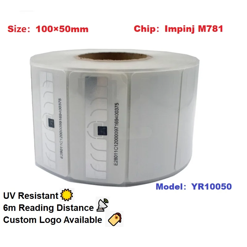 แท็ก UHF RFID สำหรับติดกระจกหน้ารถยนต์ ชิป Impinj M781 ระยะไกล ทนรังสียูวี สำหรับระบบควบคุมการเข้าออกยานพาหนะ