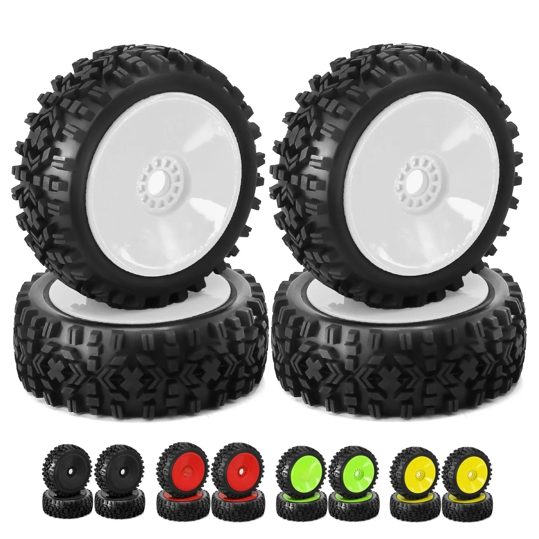 Roues de Buggy tout-terrain RC 118mm 1/8, pneu hexagonal de 17mm pour voiture ARRMA Typhon Talion Traxxas Redcat Team Losi Kyosho HPI HSP VRX RC, 4 pièces
