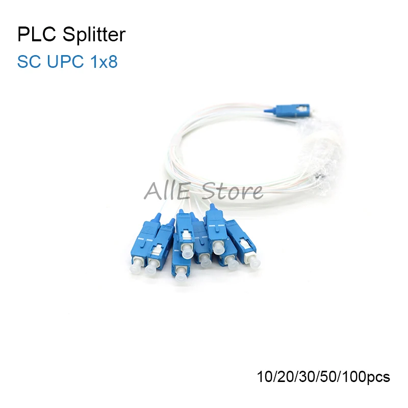 

10-100pcs/Lot SC/UPC Fiber Optic Splitter 1x8 fiber optic connector0.9mm, 1m FTTH 1*8 SC UPC Fiber Connector Free shipping