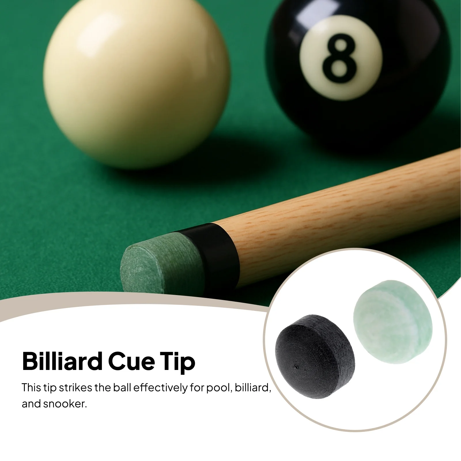 

MagiDeal 13mm High Quality Leather Glue-on Pool Snooker Billiard Cues Tip for 9 Nine Ball Cue Stick Billiard Board Game Supplies