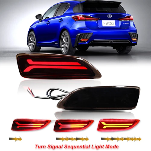 Imagen 1 del producto Luz LED reflectora de parachoques trasero para coche, lámpara antiniebla de freno, señal de parada trasera, para Toyota Corolla 2011, 2012, 2013, Lexus CT200h