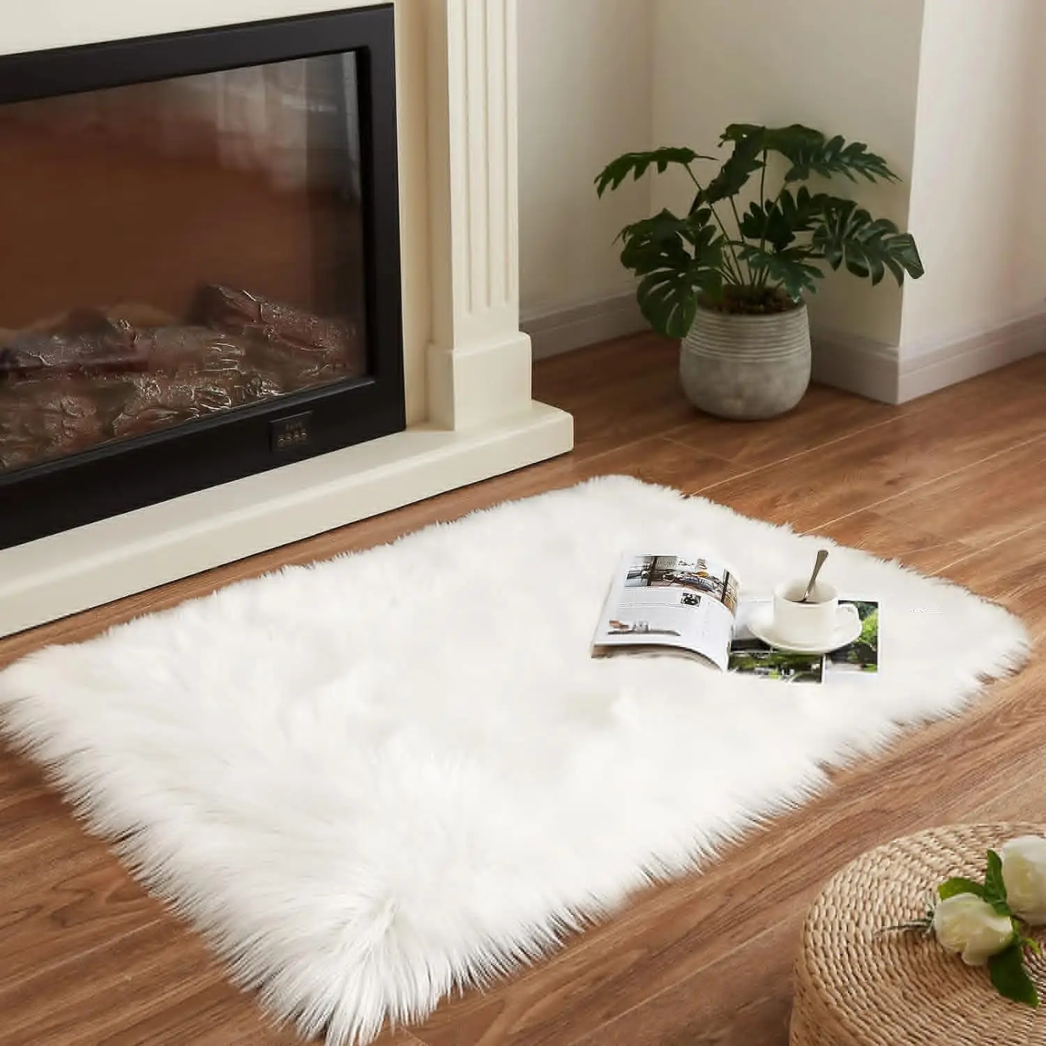 Faux Sheepskin Fur Rug Carpet Soft Fluffy Imitation Wool Rugs Plush Fur Rug for Decoration Bedroom Floor Sofa Living Room