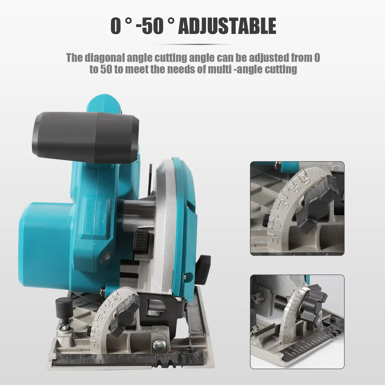 Brushless Electric Circular Saw 165mm Cordless Electric Saw Blade Adjustable Angle Cutting Woodworking for Makita 18V Battery