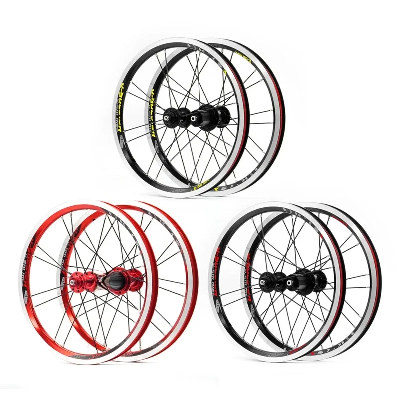 AliExpress NONE CHOOEE Bicycle Accessories Folding Bike Wheels 16 Inch V Brake Bicycle Front +Rear Wheels 8/9/10/11 Speed 16H/20H Cycling Part