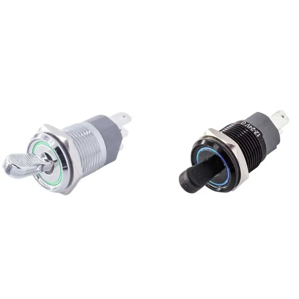 16mm metalowe przełącznik dwupozycyjny na wyłączenie 10A samozamykające zatrzask dioda LED dużej mocy lekki wodoodporny płaski okrągły 3v 6v 12v 24v 110v 220v ip65 — zdjęcie 2