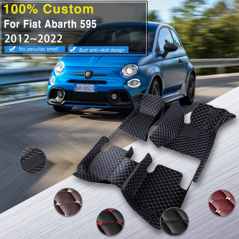 Auto Boden Matte Für Fiat Abarth 595 X290 2012 ~ 2022 Wasserdichte Tapetes Para Carro Alfombrillas