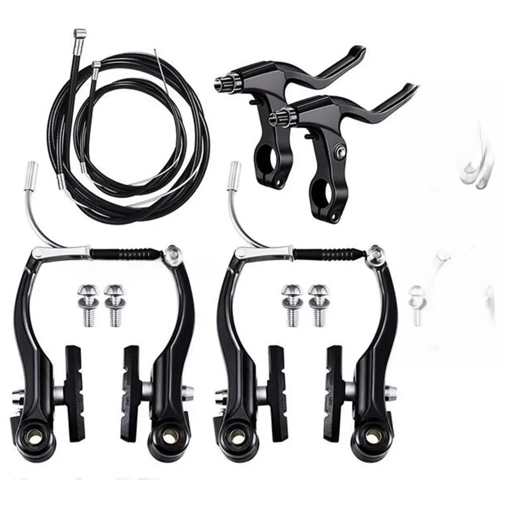 AliExpress NONE MTB Bike V Brake Caliper Set AL Mountain Bicycle BMX Cruiser Linear Pull Braking Clamp Set With Brake Pads and levers