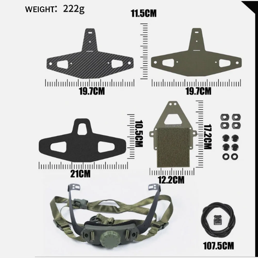 إطار للرؤية الليلية بإطار فولاذي، دعامة تلسكوب مثبتة على الرأس مع حقيبة بطارية تثبيت NVG لمعدات إطلاق كرات الطلاء Airsoft #2