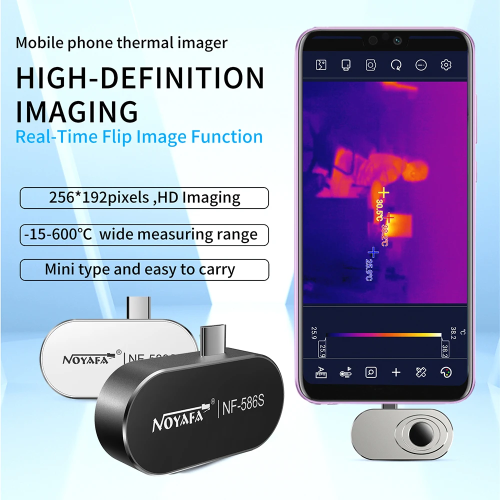 NOYAFA-583S/586S Mini Thermal Imaging Camera 256x192 Type-C For Android Infrared Temperature Detector With App Thermal Camera