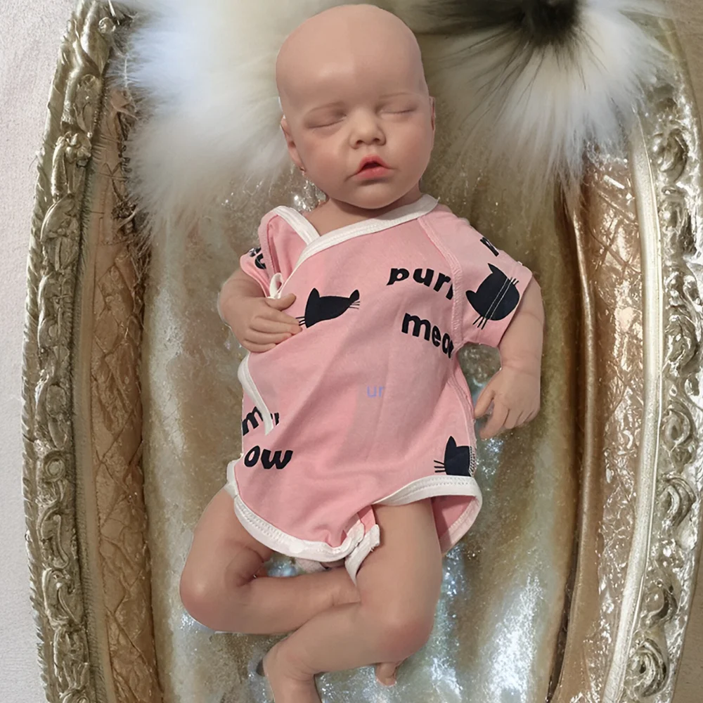 

17-дюймовая реалистичная силиконовая кукла реборн, реалистичная ручная роспись кожи, текстура для новорожденных для коллекционеров и любителей кукол