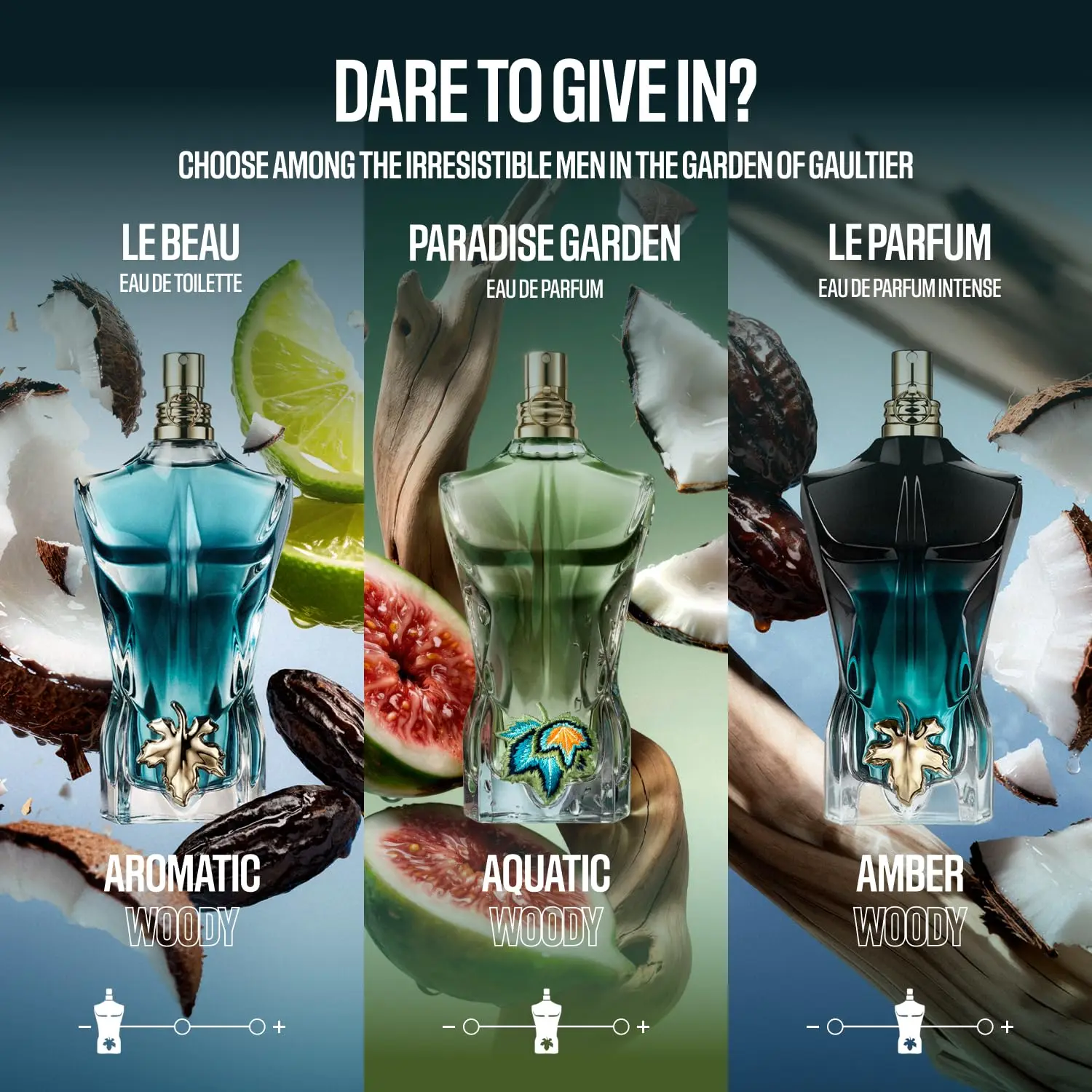 Jean Paul Gaultier Le Beau Le Parfum Intense para Hombre - Colonia Masculina de Larga Duración con Notas Amaderadas y Ámbar, con Madera de Coco, Frijol Tonka y Sándalo - Spray de Fragancia de Diseñador