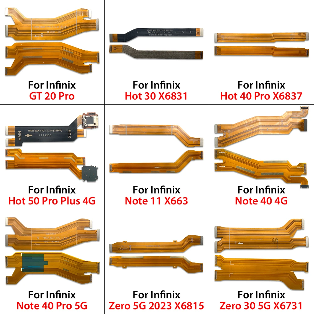 10 PCS Main Motherboard Flex Cable Replacement parts For Infinix GT 20 Pro/Hot 30 X6831/Hot 40 Pro X6837/ Hot 50 Pro Plus 4G