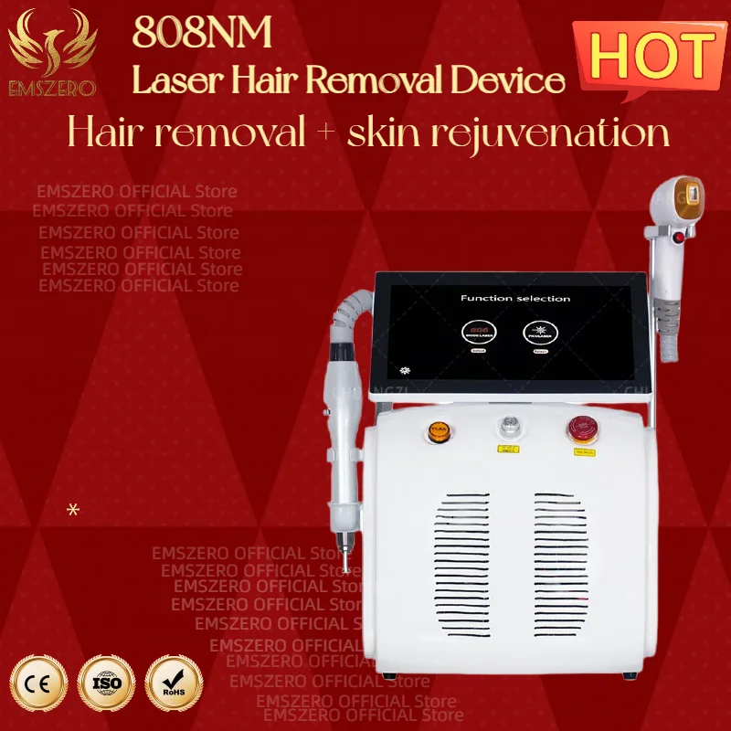 Portable diode hair removal device and picosecond 2in1 triple wavelength 3000W permanent hair removal tattoo removal