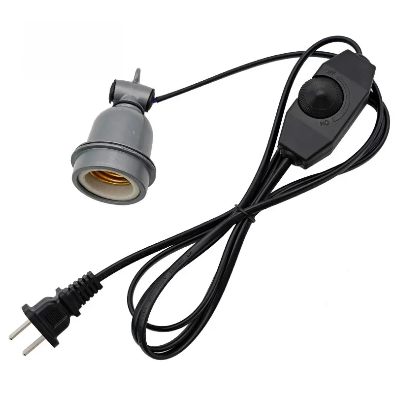 Support de lampe chauffante E27 pour reptiles et animaux de compagnie, interrupteur de commande du cordon d'alimentation, couveuse de poulet, prise de lumière en spirale chauffante