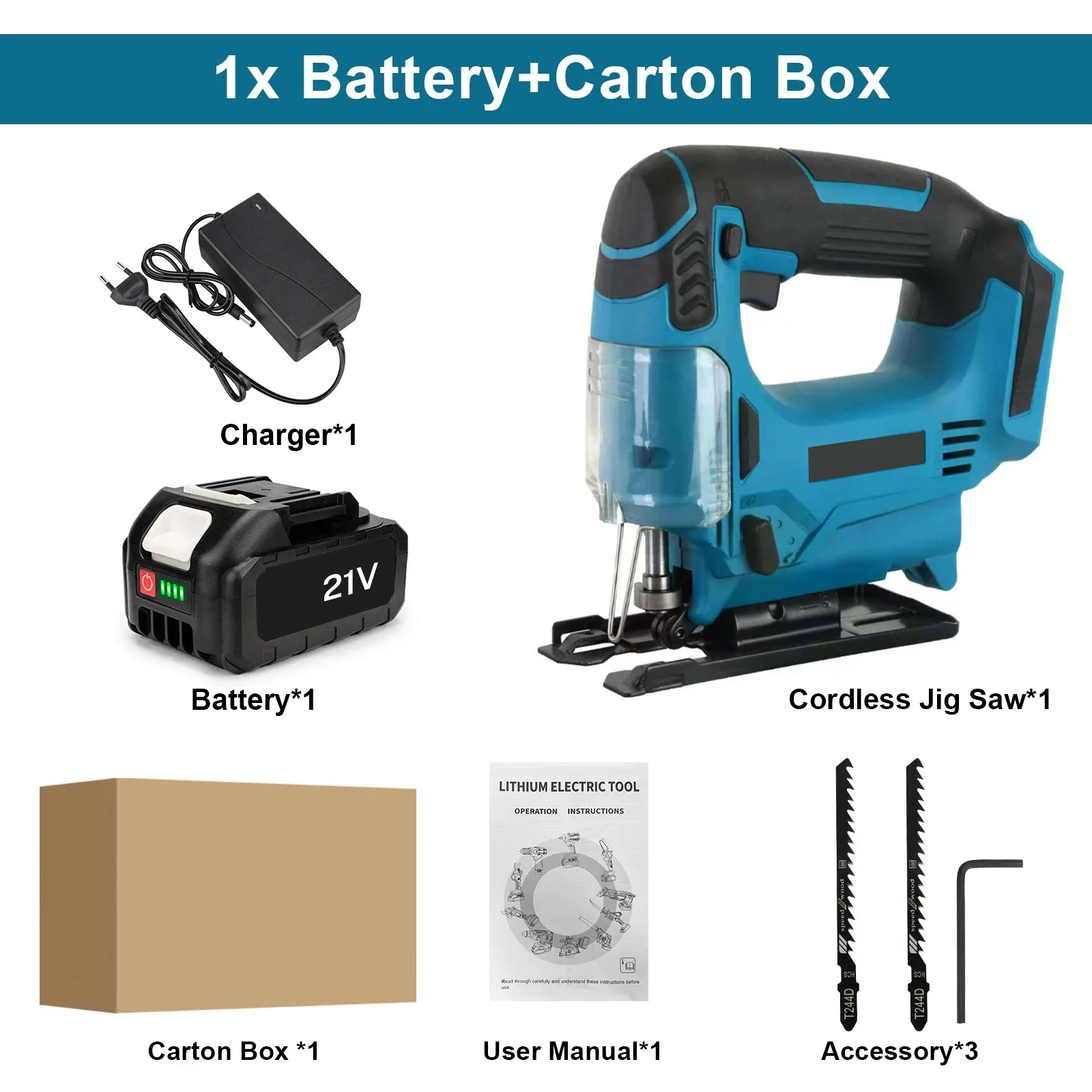 26mm Elektrische Decoupeerzaag Draagbare Draadloze Zaag Multifunctionele Houtsnijmachines Voor Makita 18V Batterij