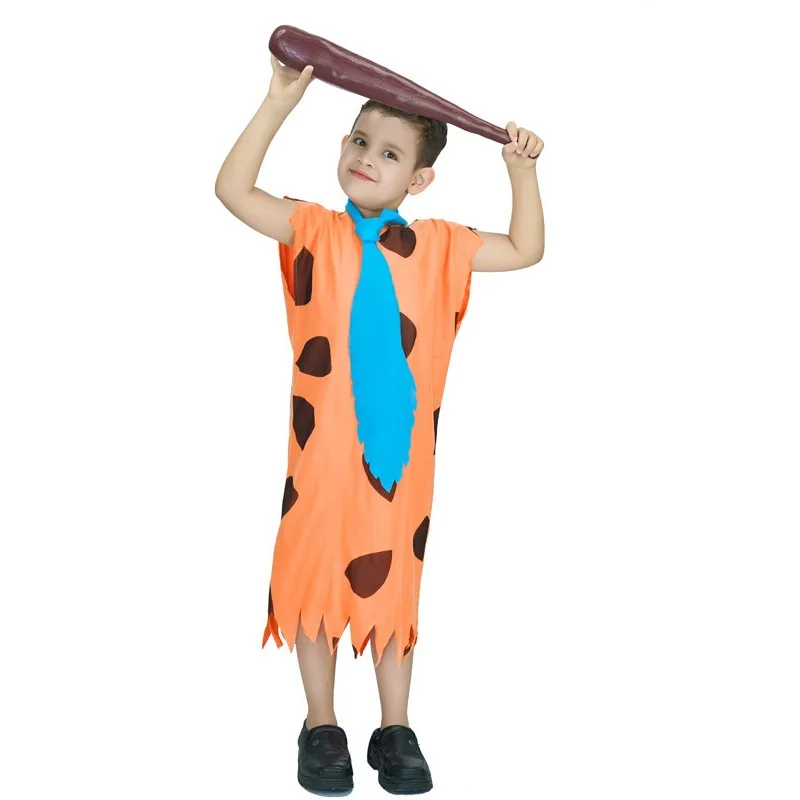 Kids Caveman Costume Historic Cave man Stone age Halloween Costumes for Boy Stone Age Caveboy Halloween Costumes
