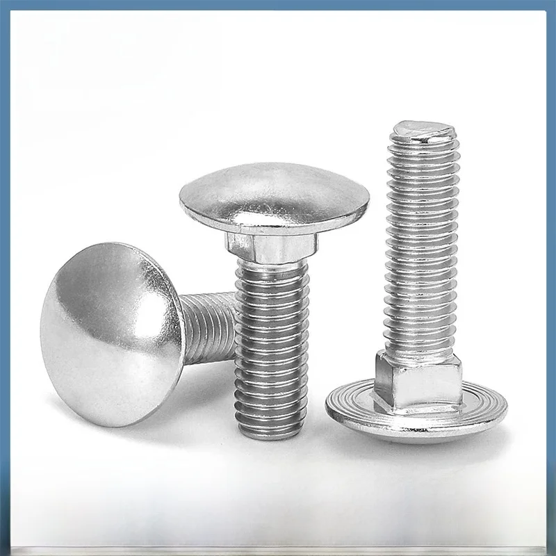 Vis à tête ronde et carrée en acier inoxydable 150, 2,2 chesdistricts age, DIN603, longueur 10-304mm, M5, M6, M8, M10, M12, lot de 10 pièces