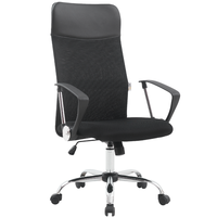Swivel Ergonomic Office Chair, Directional Armchair with Armrests and Lumbar Support Breathable Mesh Fabric-Black