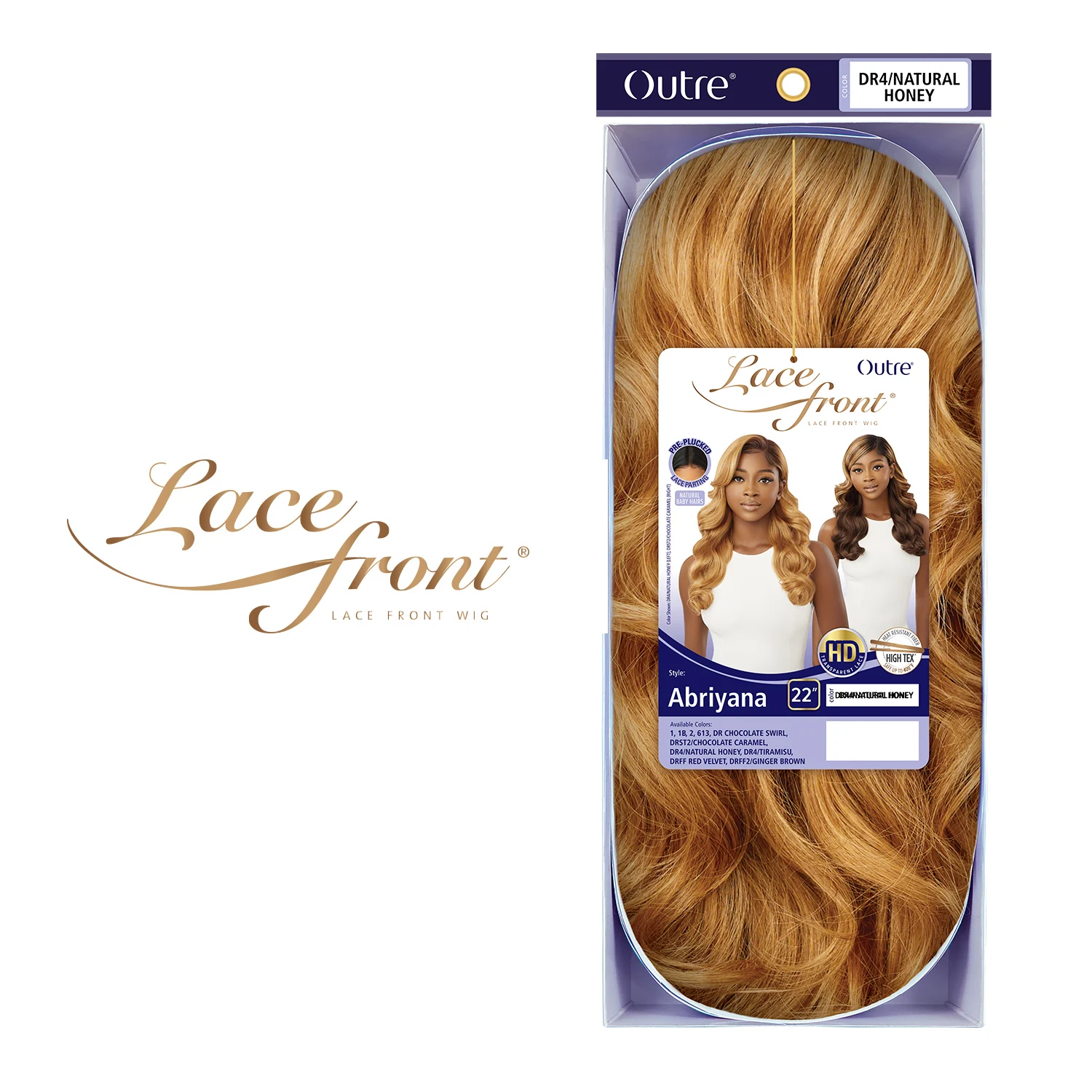 Peruca sintética frontal de renda Outre HD Abriyana