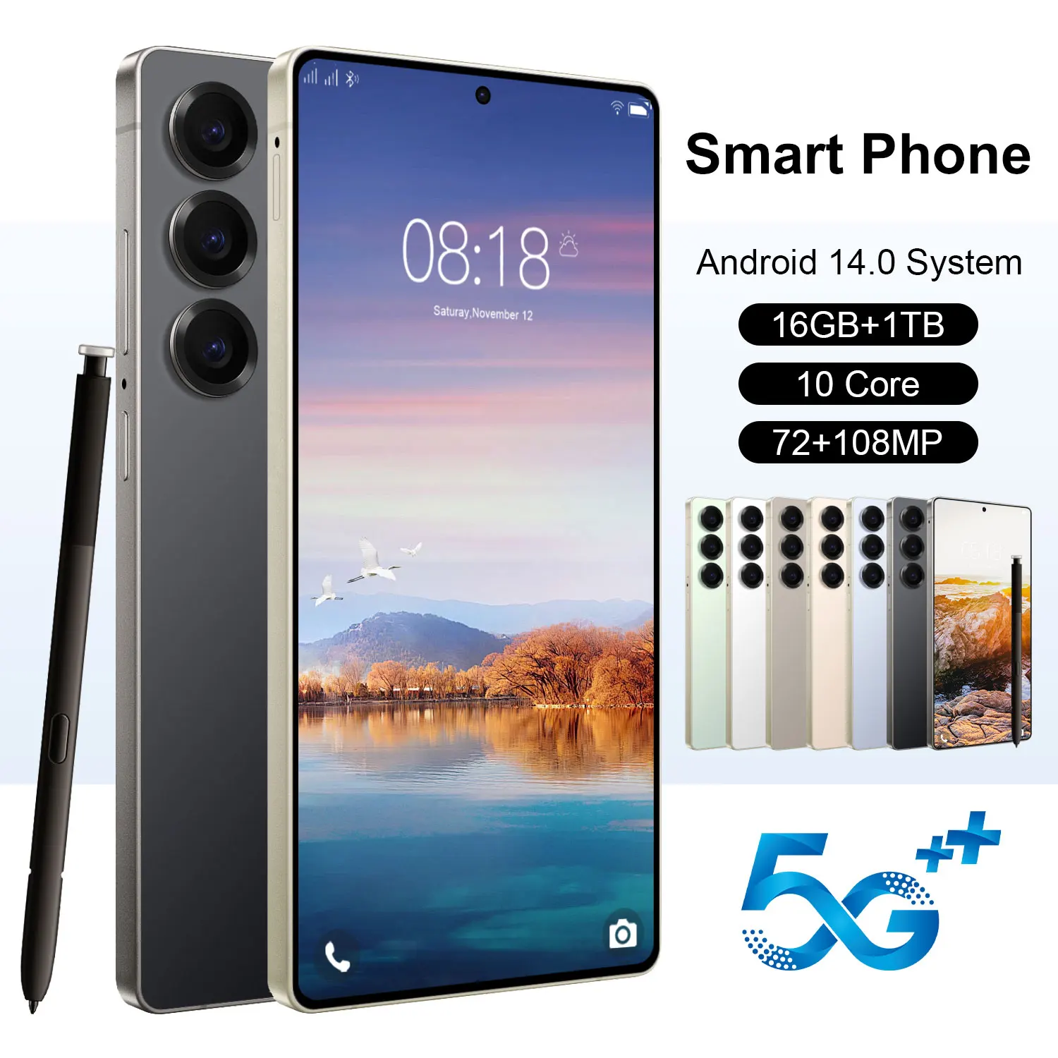 Viedtālrunis Android 14 5G 16GB 1TB 108MP Dual SIM