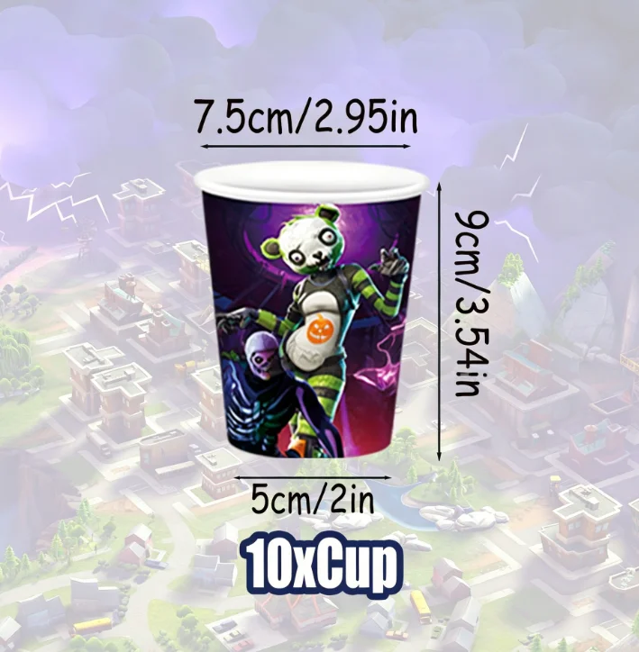 Cartoon Shooting Game Fortnite Theme Birthday Party Decoration Backdrop Tableware Cup Plate Tablecloth Boy Favors Gifts Supplies view 2