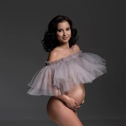 Abiti per fotografia di maternità garza trasparente senza spalline Pullover Cape Little Cape gravidanza donne servizio fotografico puntelli