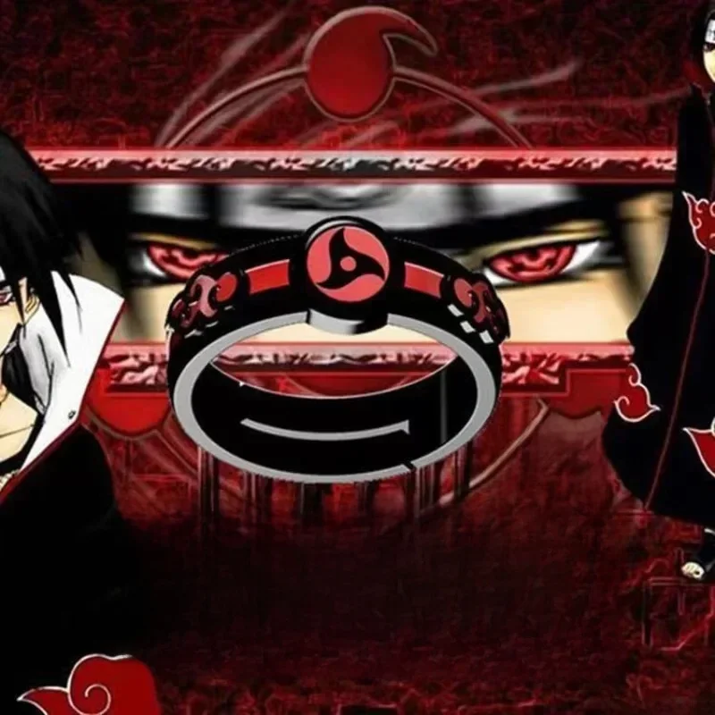 Nouveau Naruto Uchiha Itachi personnalisé créatif Anime, film, bague périphérique, cadeau de Festival, anneau réglable de dessin animé en gros