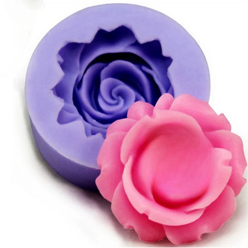 1szt 3D Kwiat róży Kształty Silikonowa forma Fondant Forma Sugarcraft Dekorowanie ciast Narzędzia do pieczenia Surgar Mydło Świeca Forma M087 — zdjęcie 2