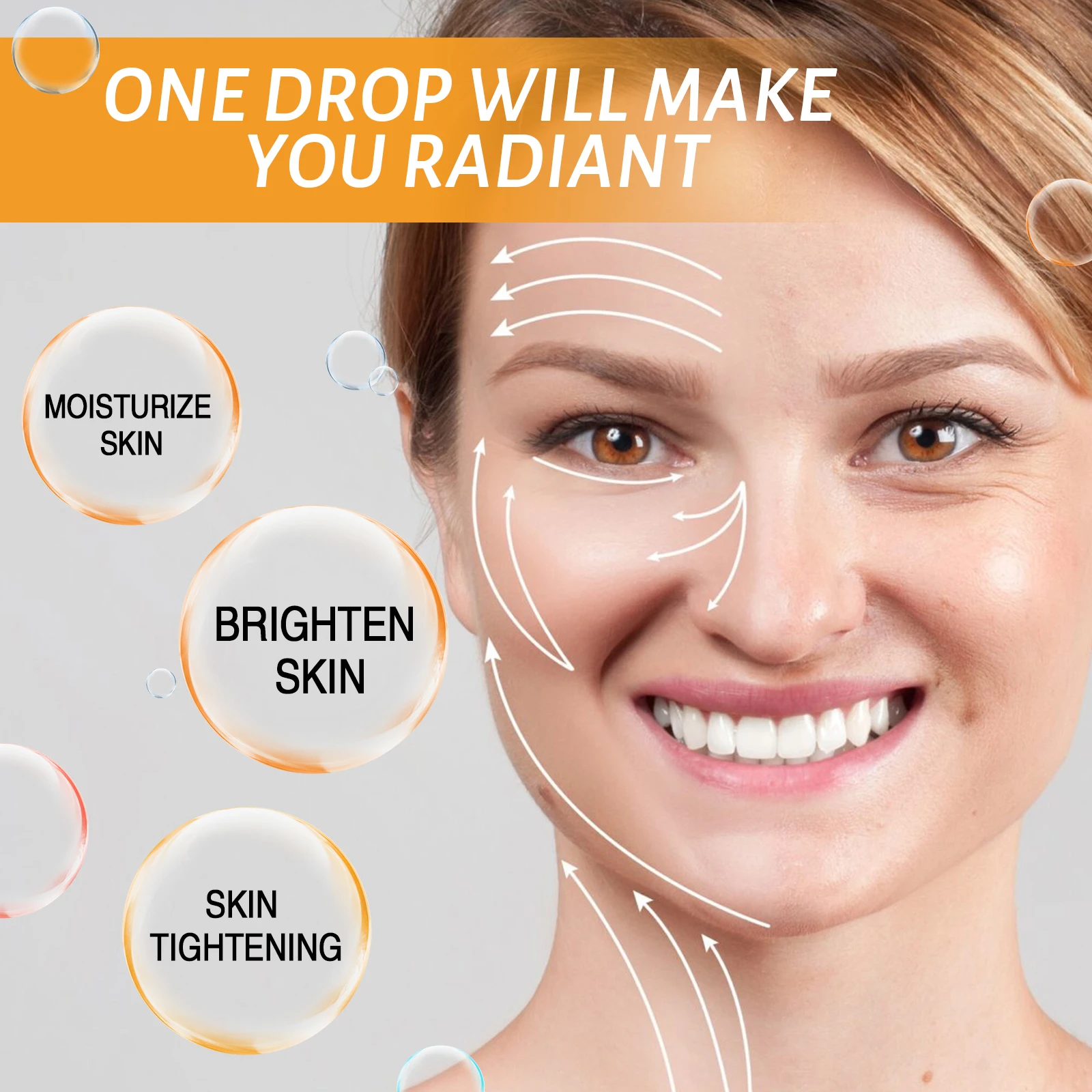 OUHOE فيتامين C جوهر ترطيب اشراق ثبات يتلاشى الخطوط الدقيقة جوهر حتى لهجة الترطيب العميق لطيف لجميع أنواع البشرة