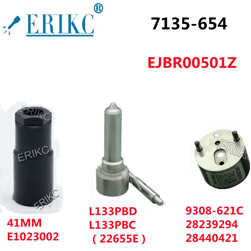 ERIKC 7135-654 Nozzle L133PBD L133PBC Valve 9308-621C 28239294 28440421 Common Rail Injector Repair Kit FOR EJBR00501Z FORD