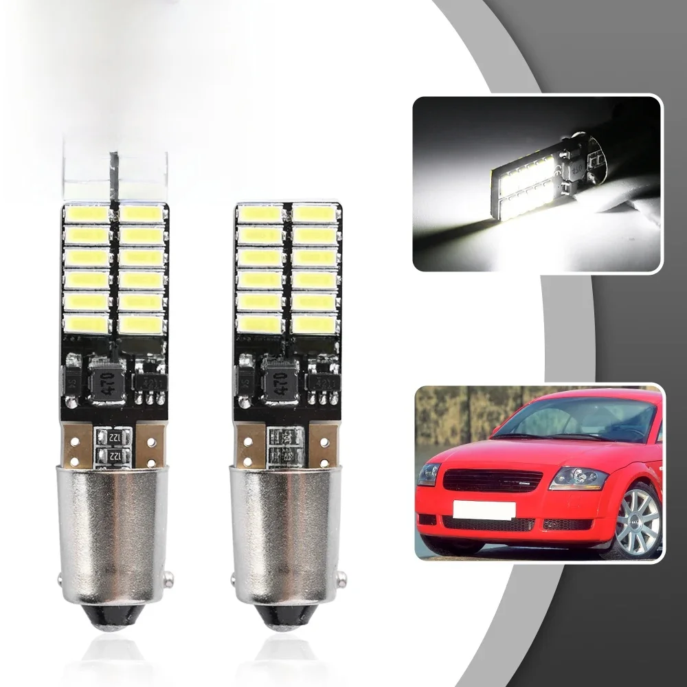 Ampoule latérale LED blanche H6W, 2 pièces, pour Audi TT A4 S4 B6 A8 D2 BAX9S 64132 Canbus, dégagement de Position de stationnement automatique, lampes de ville