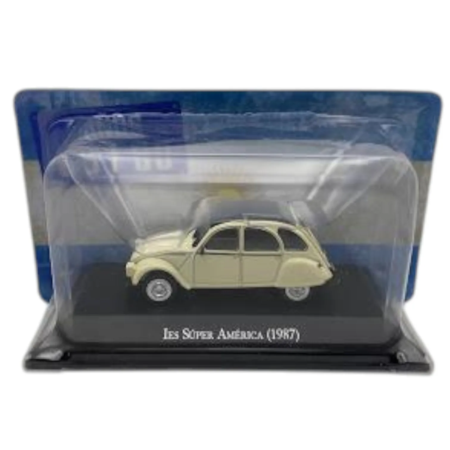 Salvat, Ies Super America 1987 Véhicule économique à mécanisme simple, échelle 1:43, miniature en métal moulé sous pression, collection de voitures argentines inoubliables, sans emballage, emballage blister original pouvant être froissé, base d'identification du modèle et de l'année.