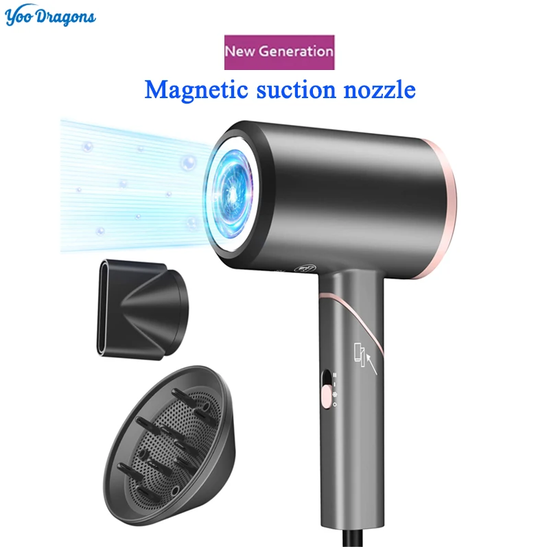 2022 New Hair Dryer 220V/110V Salon Strong Powerful Hot &Cold Wind Negative Ionic Hammer Blower Diffuser Electric Hair Dryer