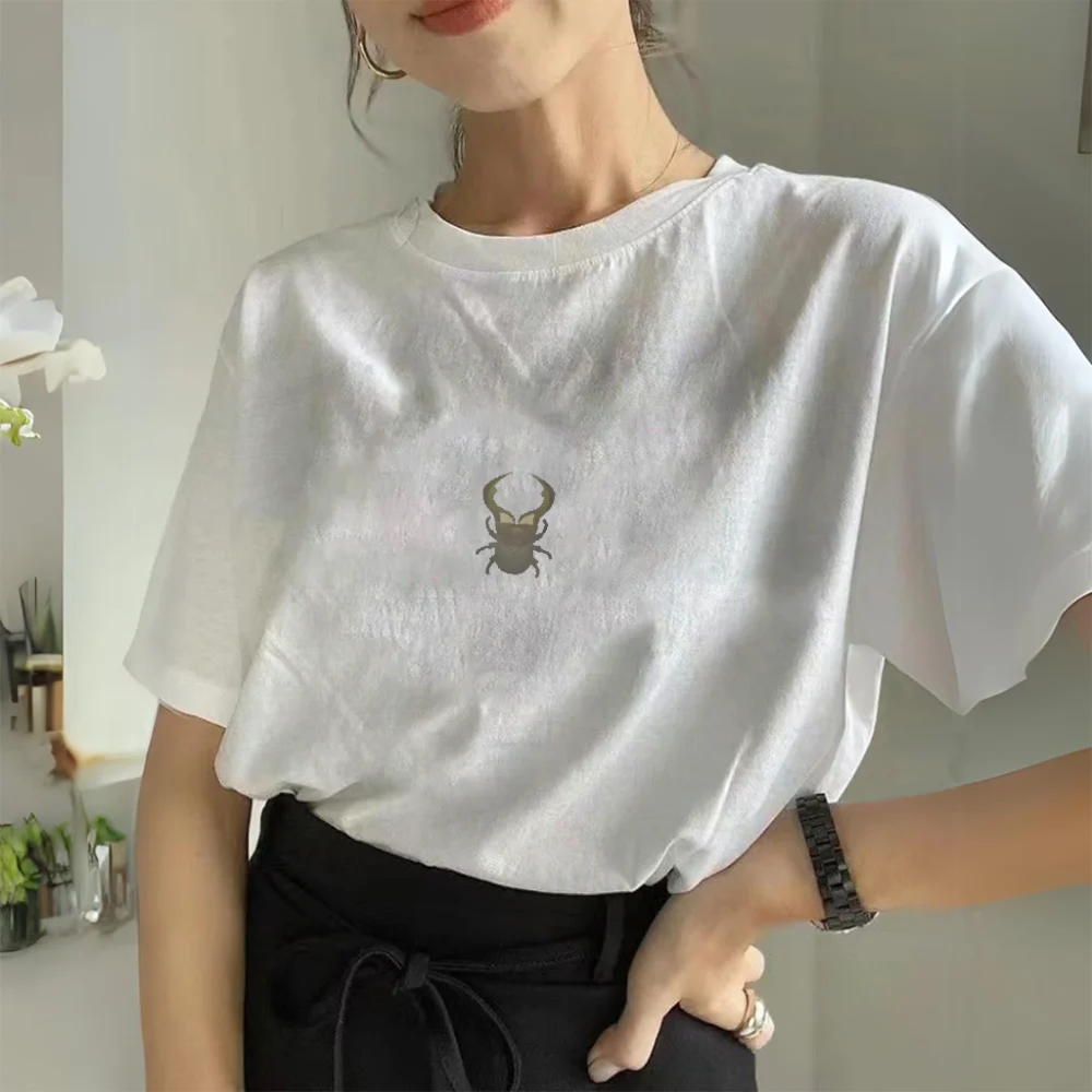 Women Summer Graphic Tees Casual Short Sleeve T-Shirt Insect Cartoon Print Women Clothing Cotton T Shirt