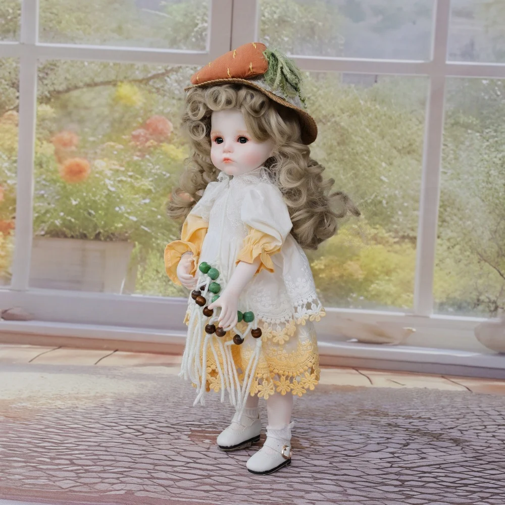 Cloveray 13-дюймовая керамическая реалистичная толстая фарфоровая кукла для всего тела, супер милая ретро-керамическая кукла, платье, съемный художественный подарок
