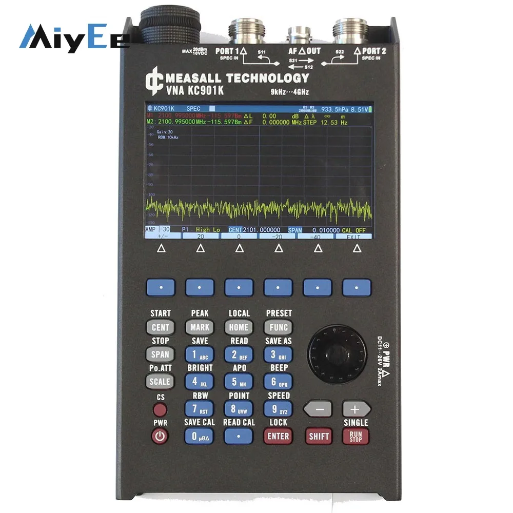 4GHz VNA Vector Network Analyzer Spectrum RF Multimeter with Two Ports for SWR Test